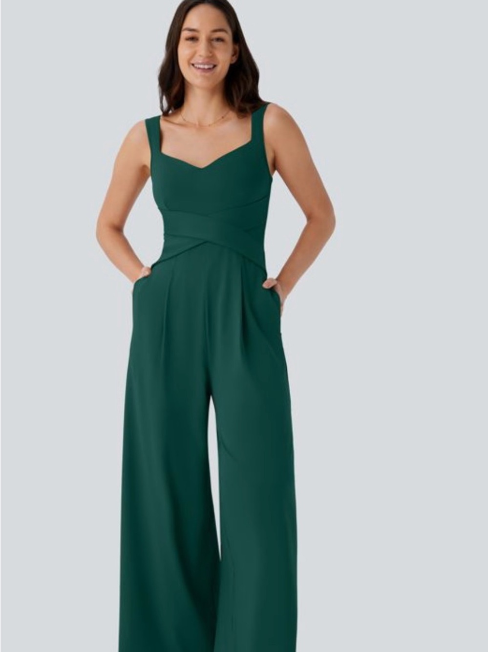 Halara Rain Forest Wide Leg Jumpsuit NWT Size L(12/14) 1 Left